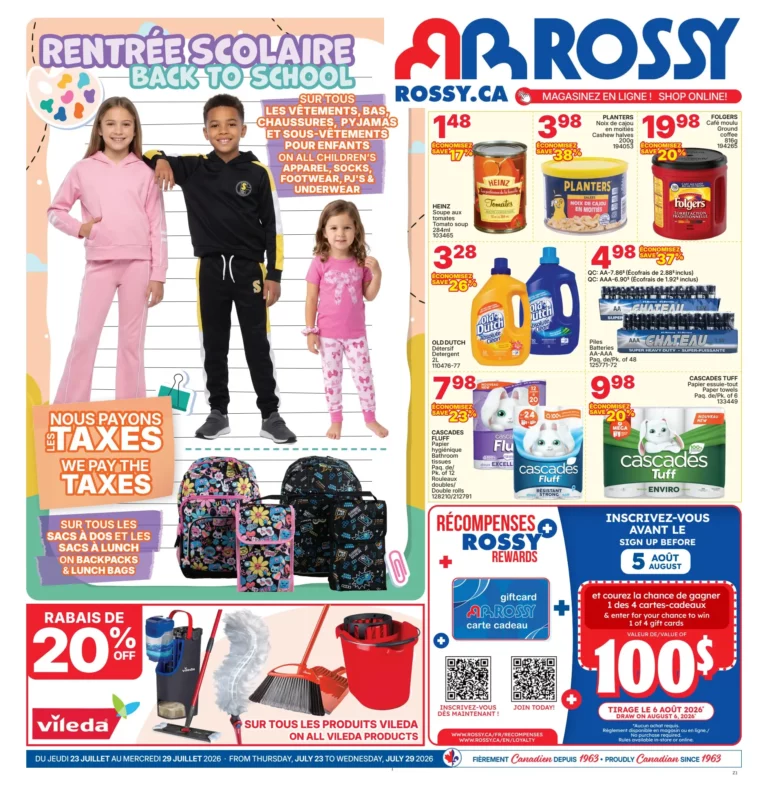 Circulaire Rossy du 23 au 29 juillet 2026