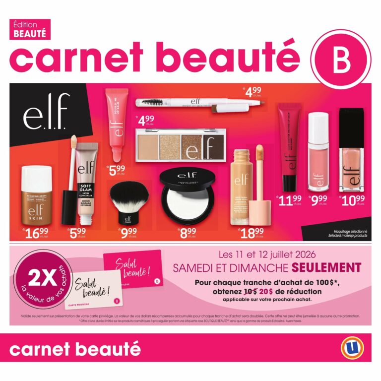Circulaire Uniprix Carnet beauté Du 9 au 15 juillet 2026
