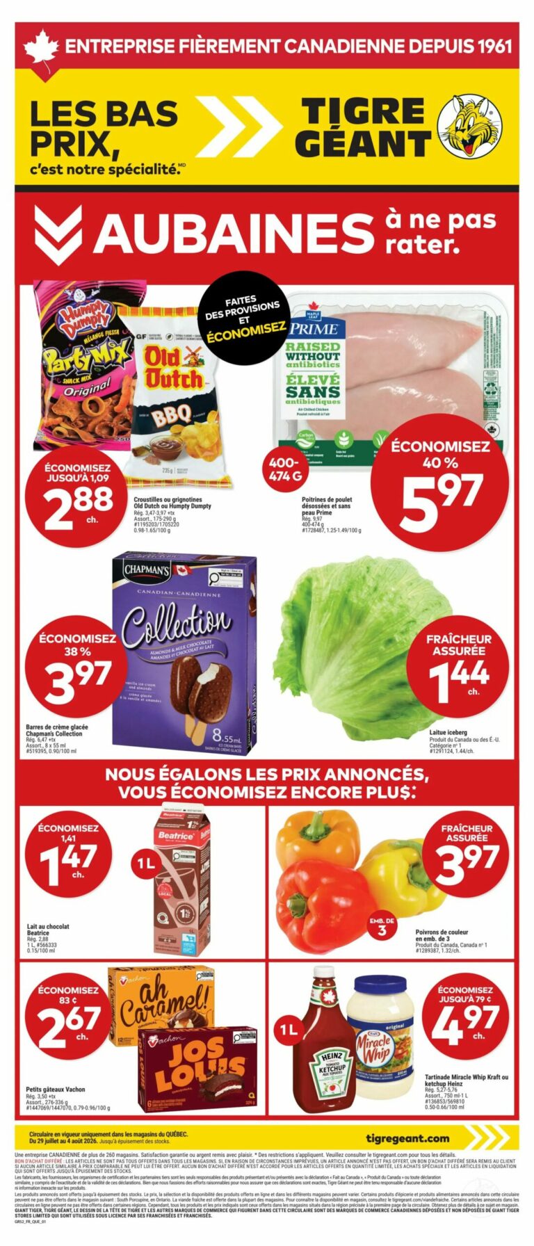 Circulaire Tigre Géant du 29 juillet au 4 août 2026