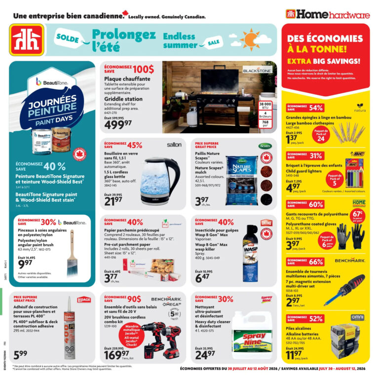 Circulaire Home Hardware du 30 juillet au 12 août 2026