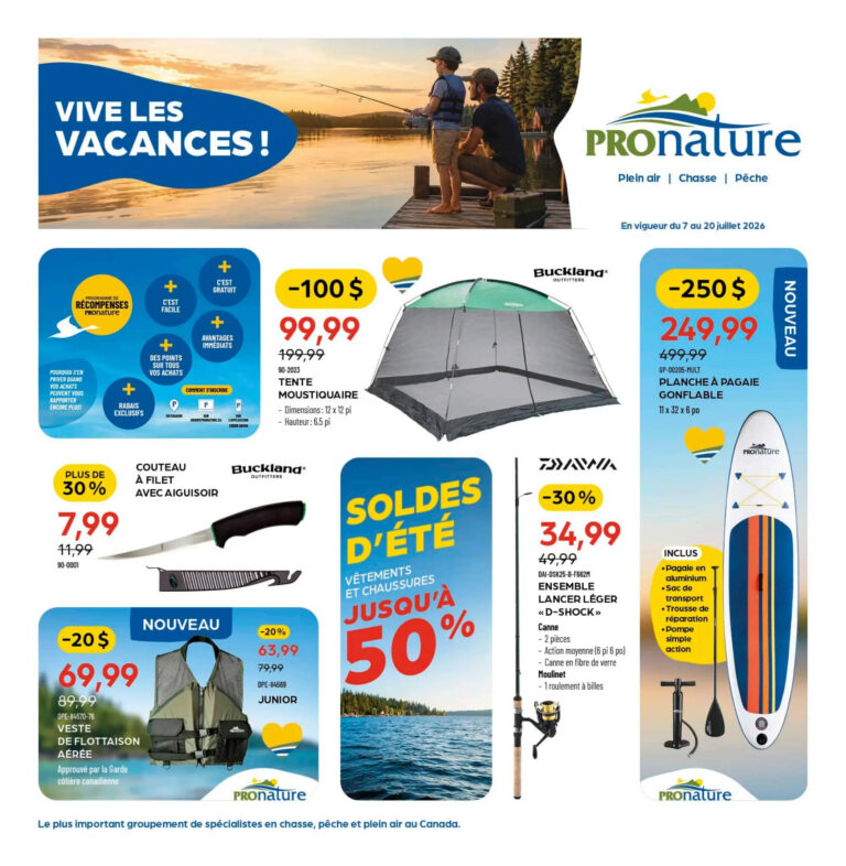 Circulaire Pronature du 7 au 20 juillet 2026