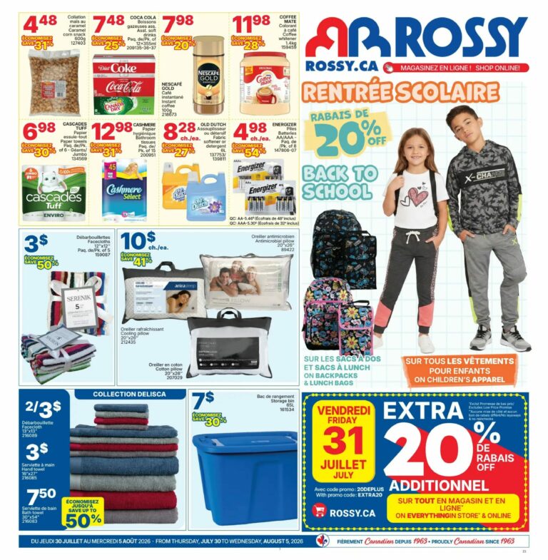 Circulaire Rossy du 30 juillet au 5 août 2026