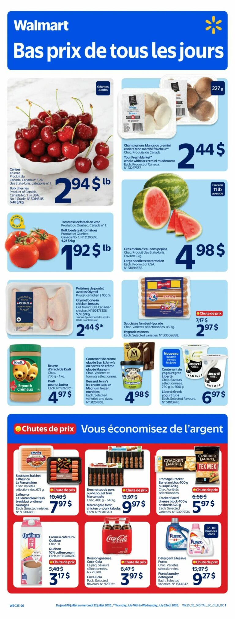 Circulaire Walmart du 16 au 22 juillet 2026