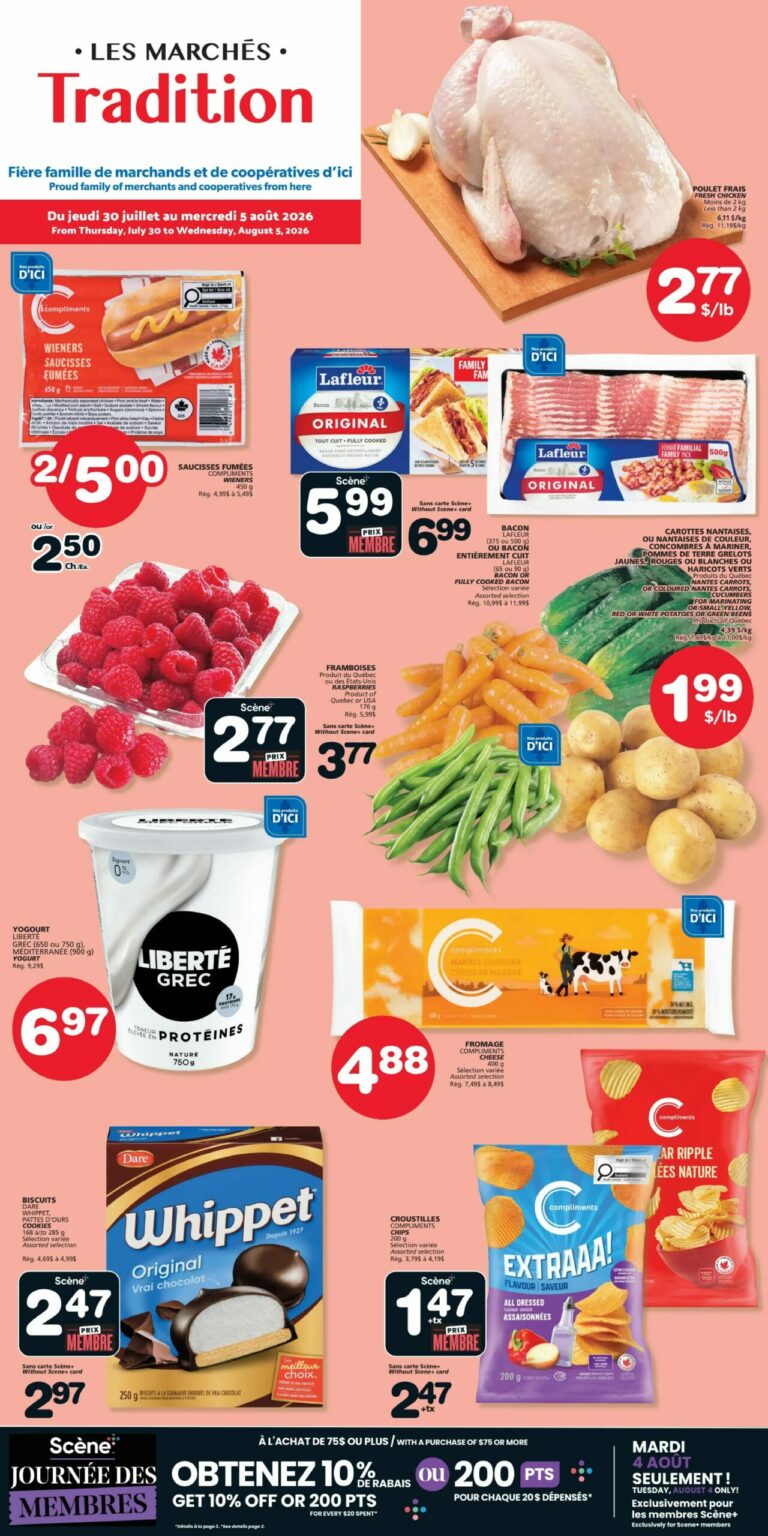 Circulaire Les Marchés Tradition du 30 juillet au 5 août 2026