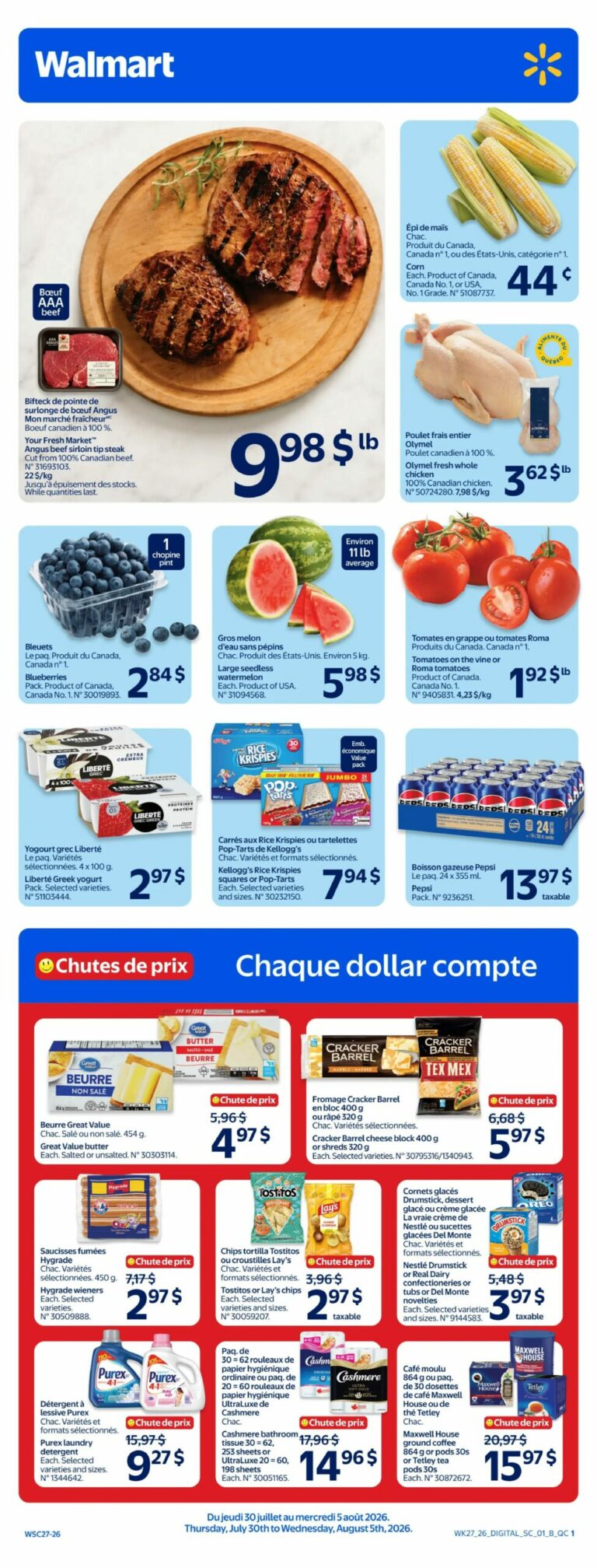 Circulaire Walmart du 30 juillet au 5 août 2026