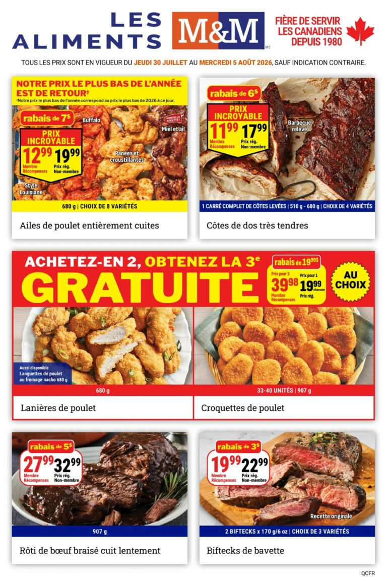 Circulaire Les Aliments M&M du 30 juillet au 5 août 2026