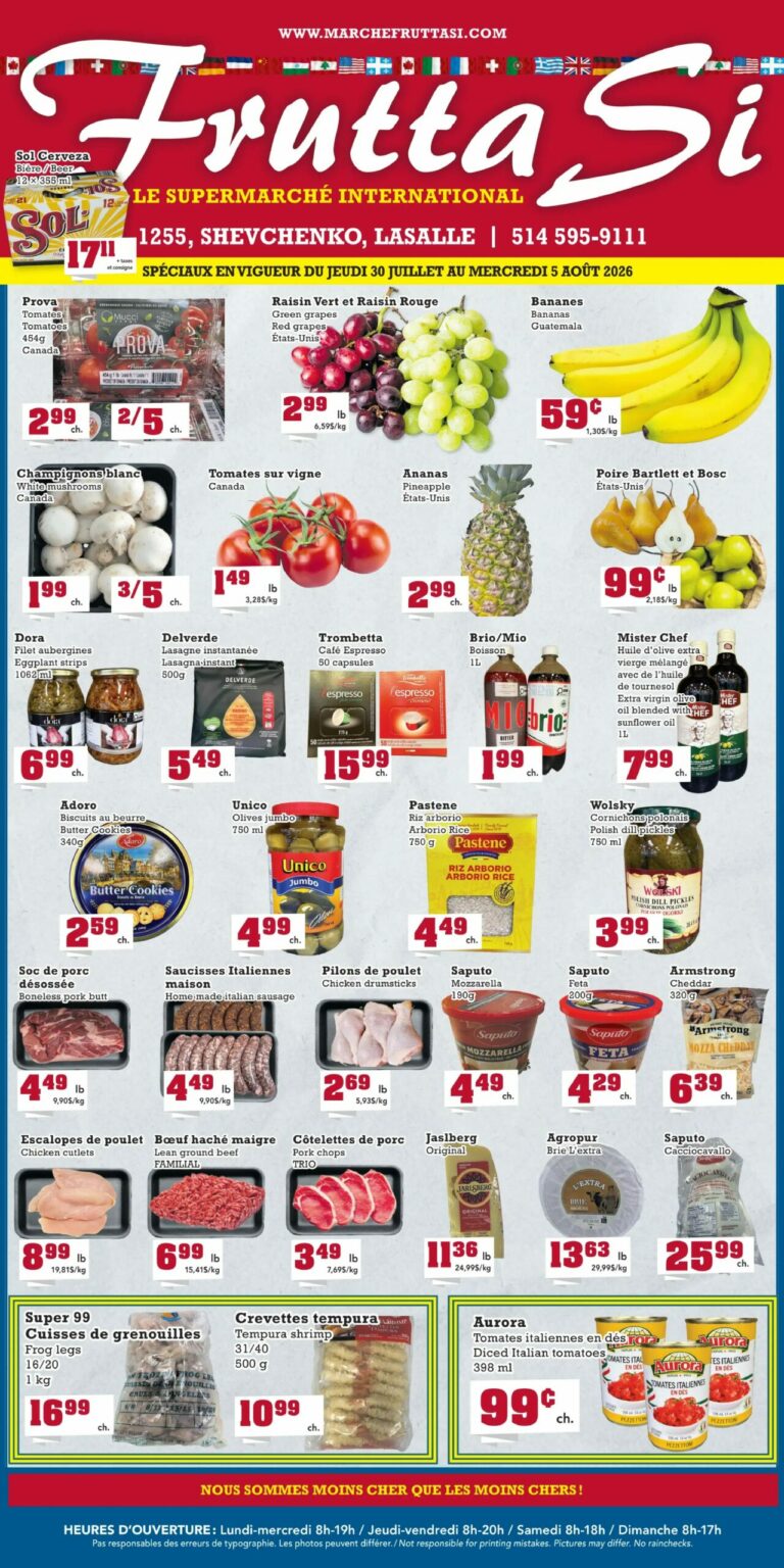 Circulaire Marché Frutta Si du 30 juillet au 5 août 2026