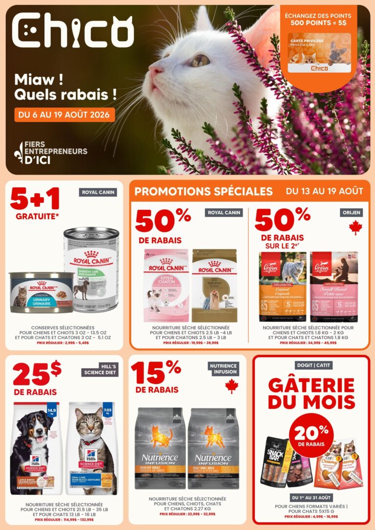 Circulaire Chico Boutique d&rsquo;Animaux du 6 au 19 août 2026