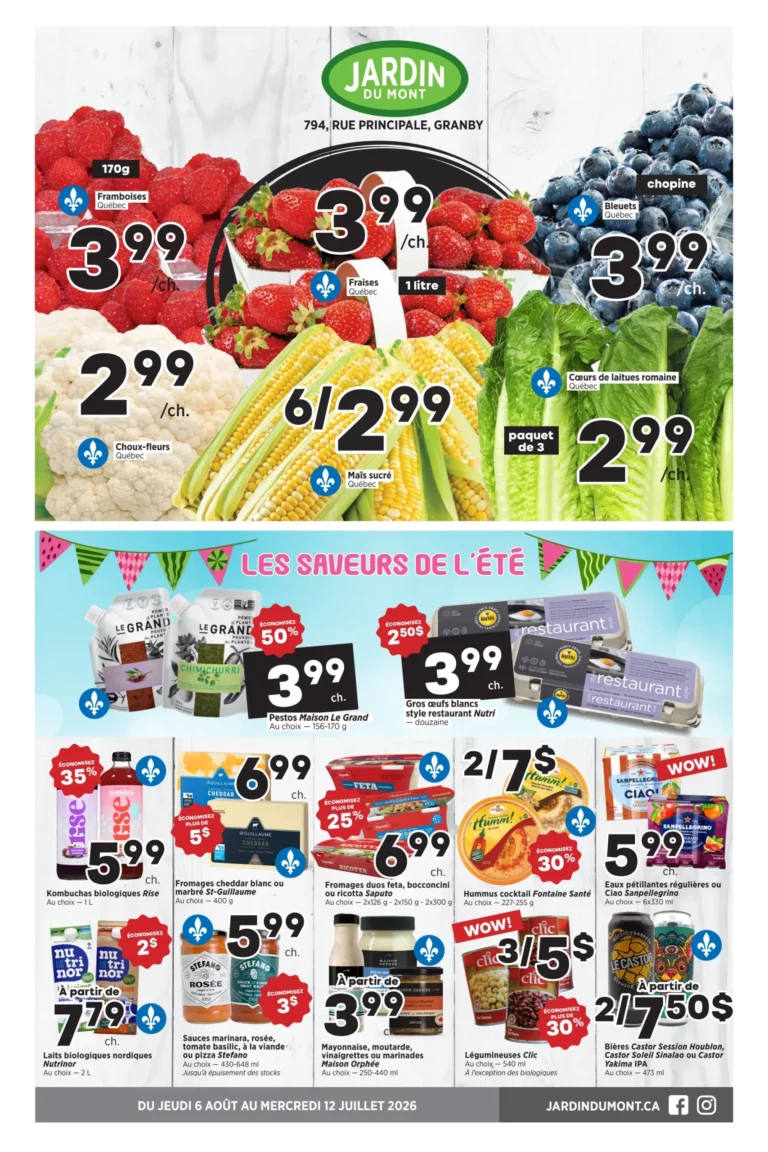Circulaire Jardin du Mont du 6 au 12 août 2026