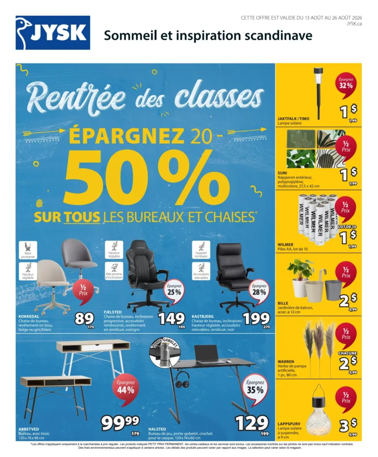 Circulaire Jysk du 13 au 26 août 2026
