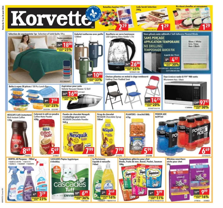 Circulaire Korvette du 13 au 26 août 2026
