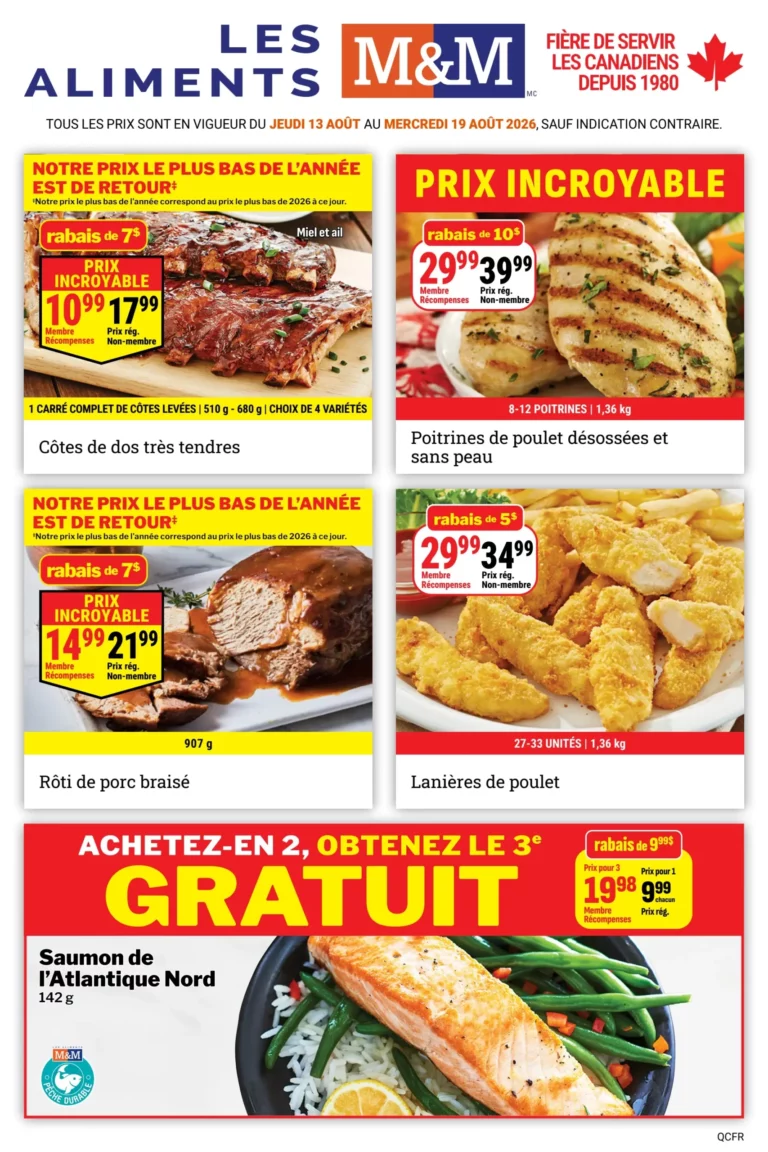 Circulaire Les Aliments M&M du 13 au 19 août 2026
