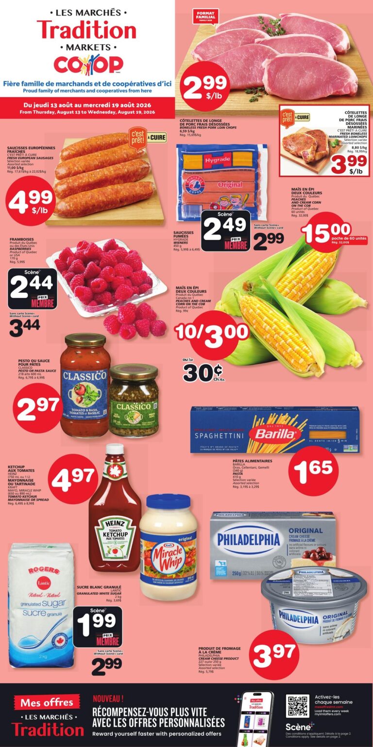Circulaire Les Marchés Tradition Nouveau-Brunswick Du 13 au 19 août 2026