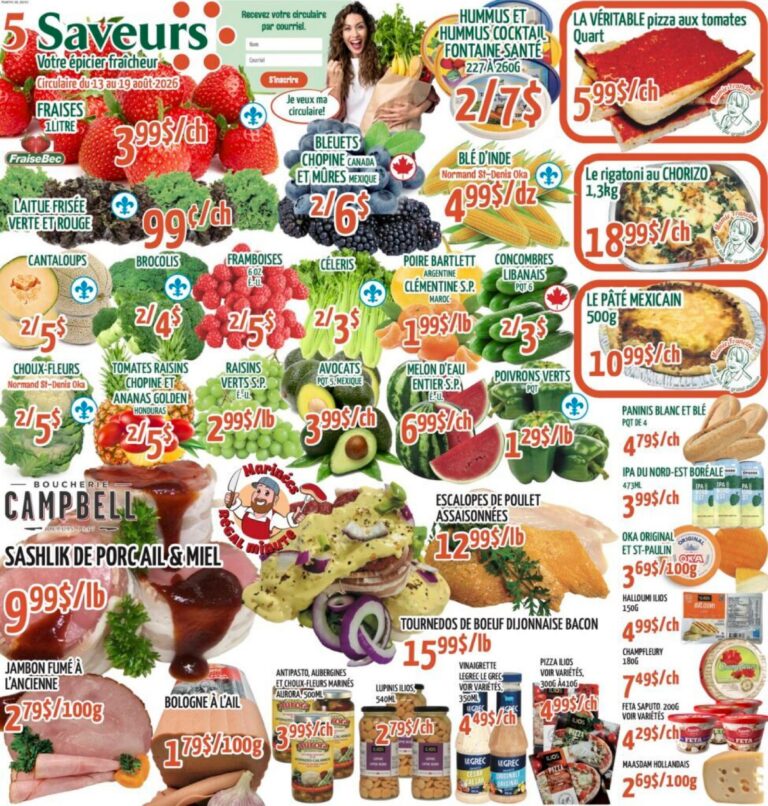 Circulaire Marché Le 5 Saveurs du 13 au 19 août 2026