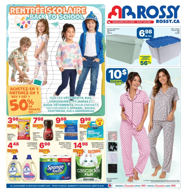 Circulaire Rossy du 6 au 12 août 2026