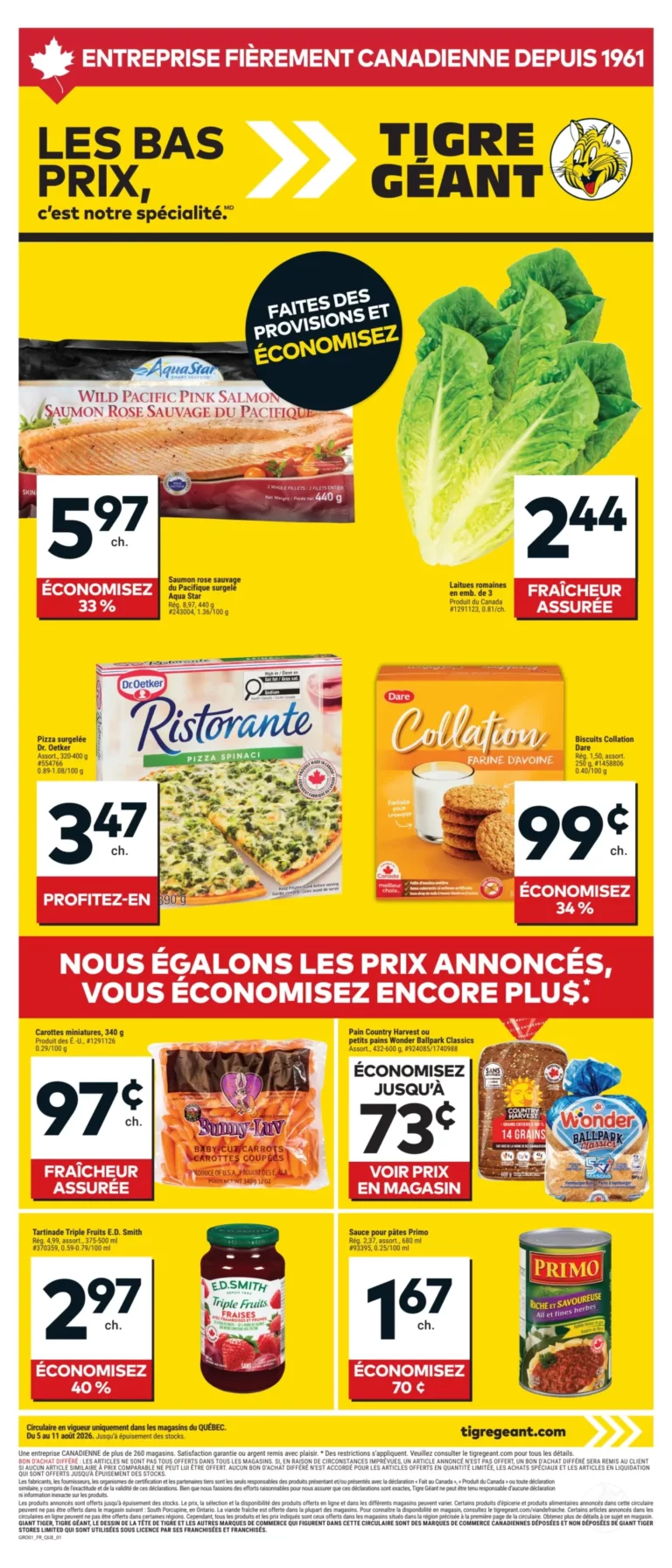 Circulaire Tigre Géant du 5 au 11 août 2026