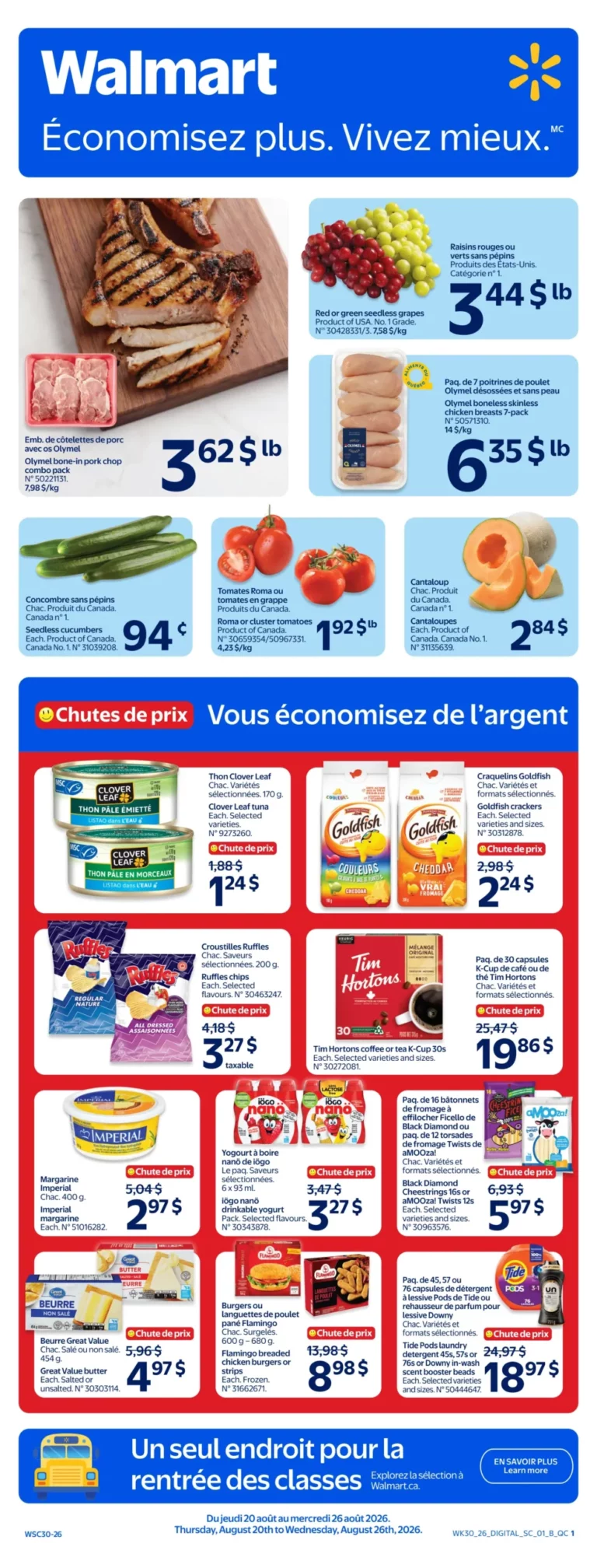 Circulaire Walmart du 20 au 26 août 2026