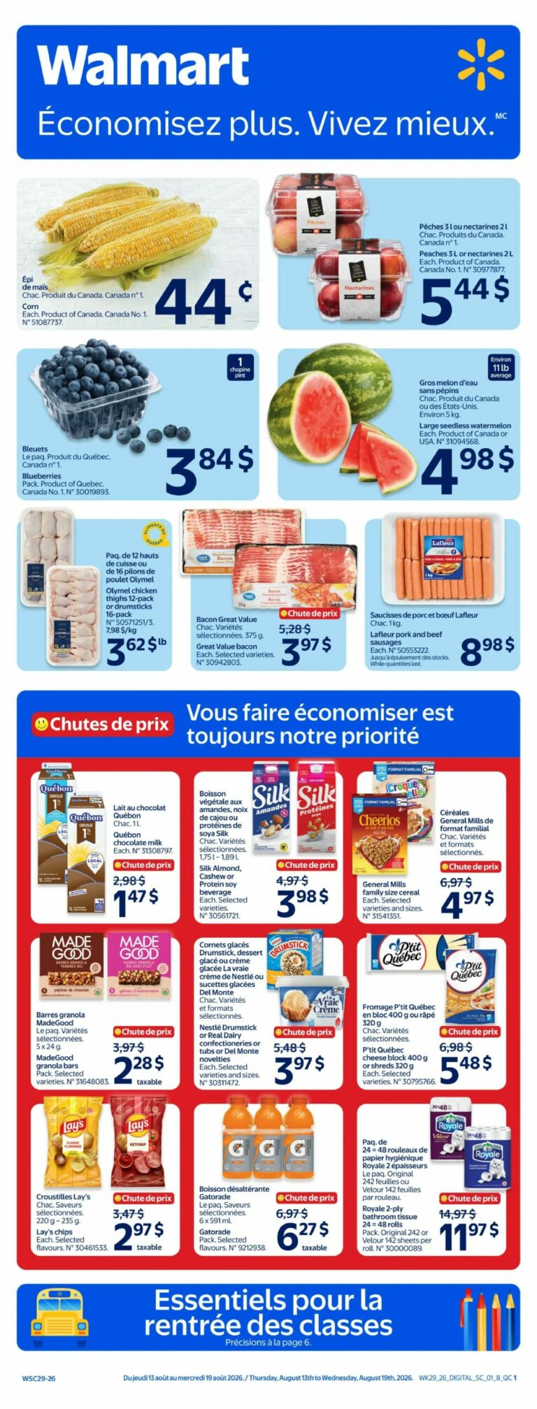 Circulaire Walmart du 13 au 19 août 2026