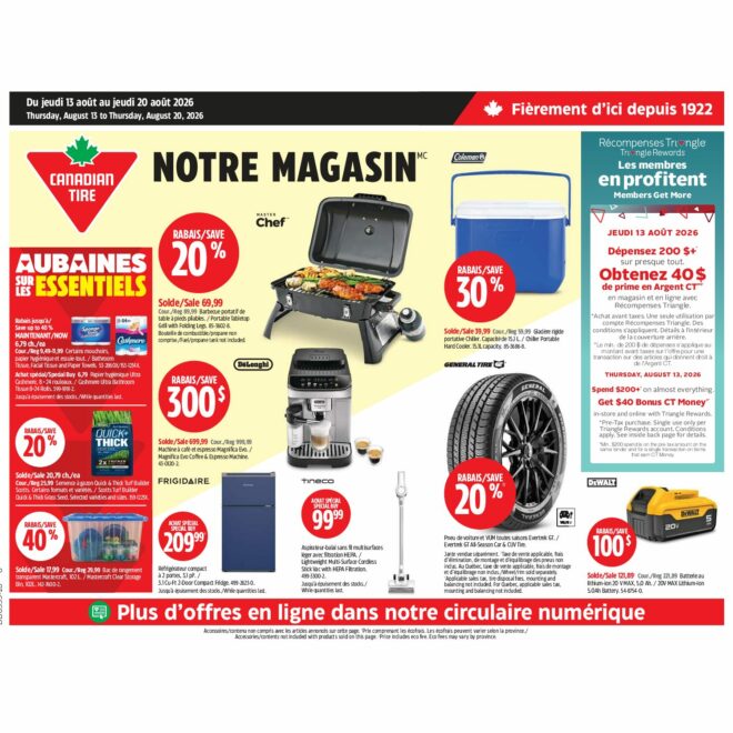 Circulaire Canadian Tire du 13 au 19 août 2026