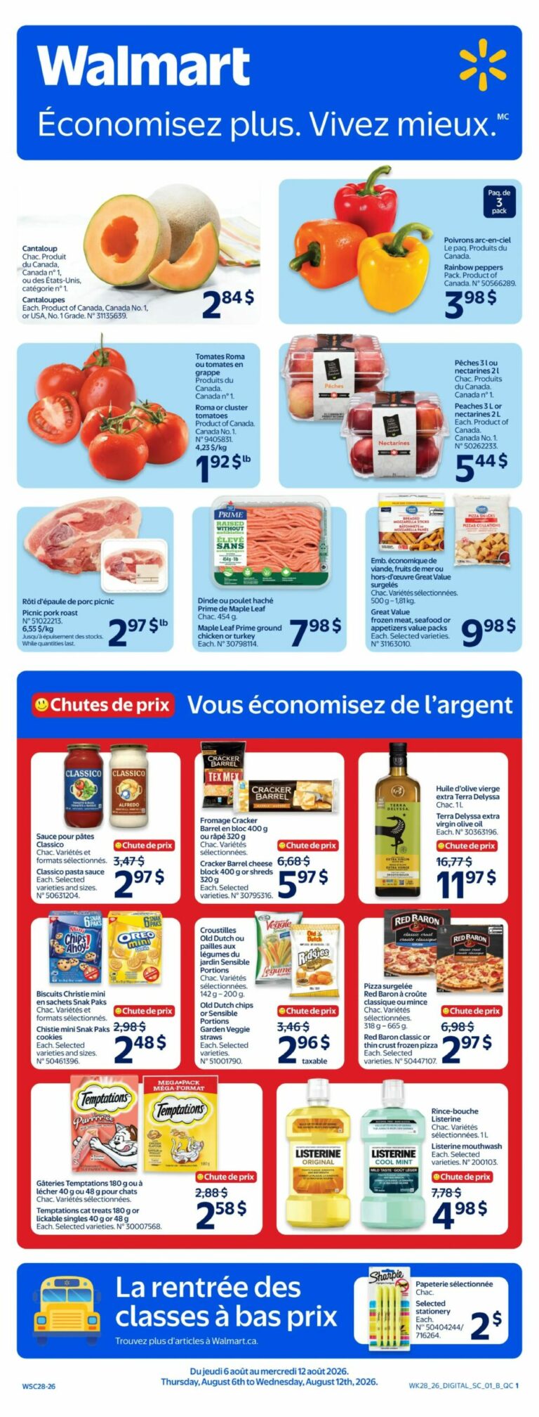 Circulaire Walmart du 6 au 12 août 2026