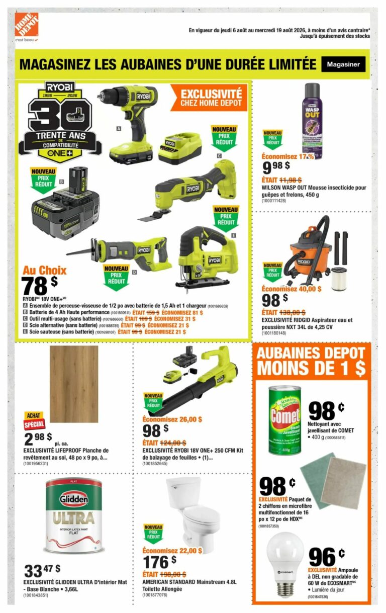 Circulaire Home Depot du 6 au 19 août 2026
