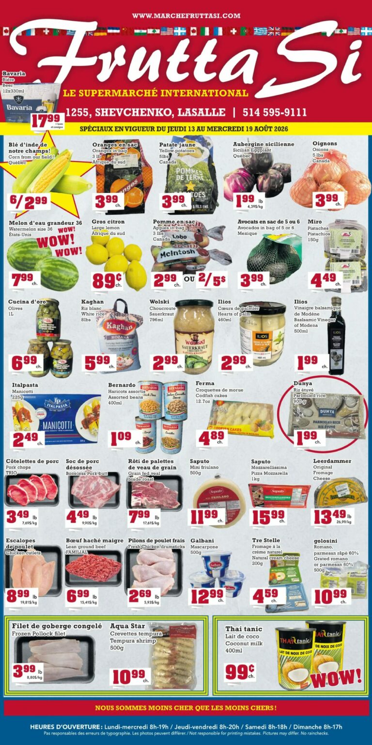 Circulaire Marché Frutta Si du 13 au 19 août 2026