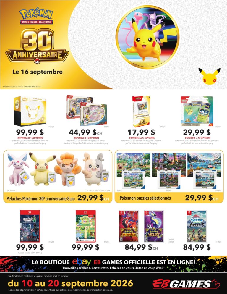 EB Games — Circulaire EB Games – GameStop du 10 au 20 septembre 2026