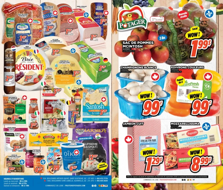 Fruiterie Potager — Circulaire Fruiterie Potager Saint-Eustache / Blainville du 24 au 30 septembre 2026