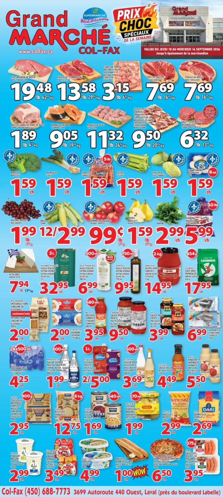 Page couverture de la Circulaire Grand Marché du 10 au 16 septembre 2026