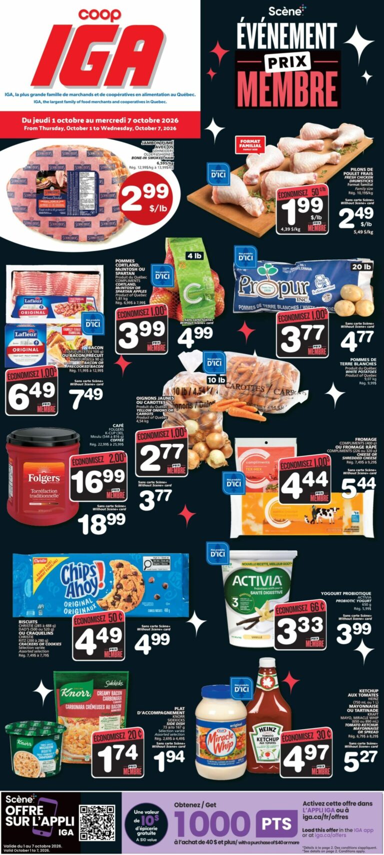 Page couverture de la Circulaire IGA Coop – Îles de la Madeleine du 1 au 7 octobre 2026