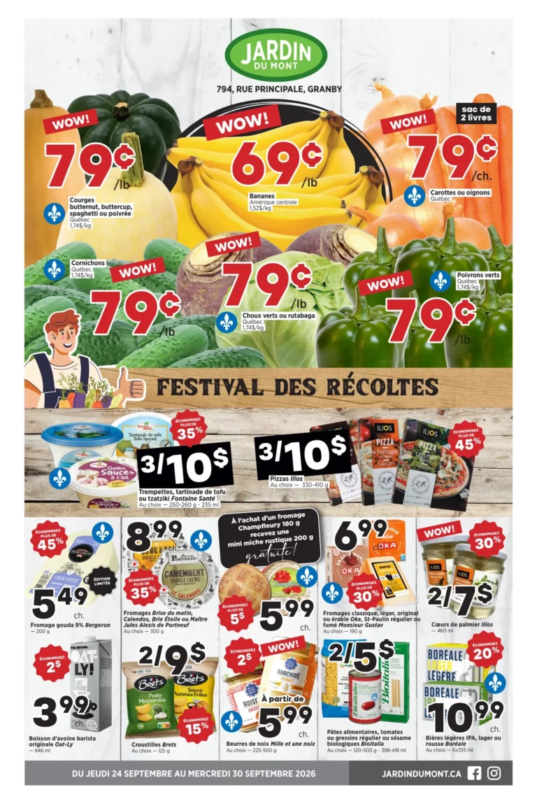 Jardin du Mont — Circulaire Jardin du Mont du 24 au 30 septembre 2026