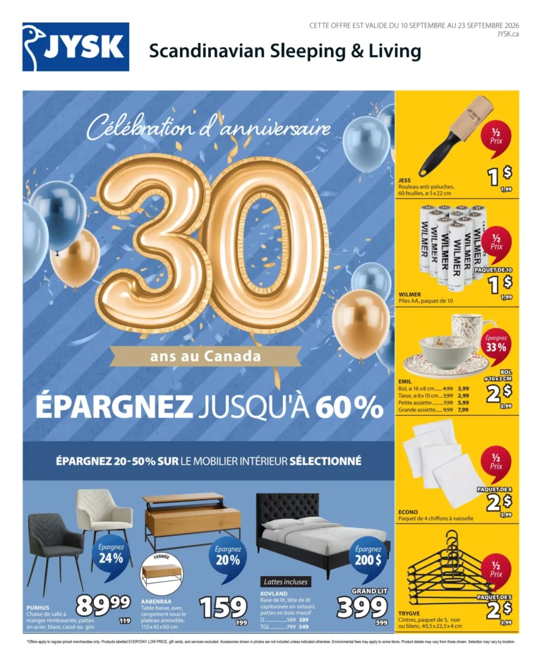 Page couverture de la Circulaire Jysk Du 10 au 23 septembre 2026