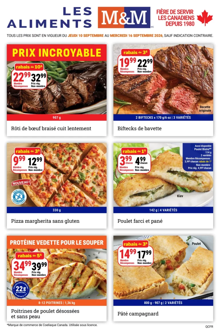 Page couverture de la Circulaire Aliments M & M du 10 au 16 septembre 2026