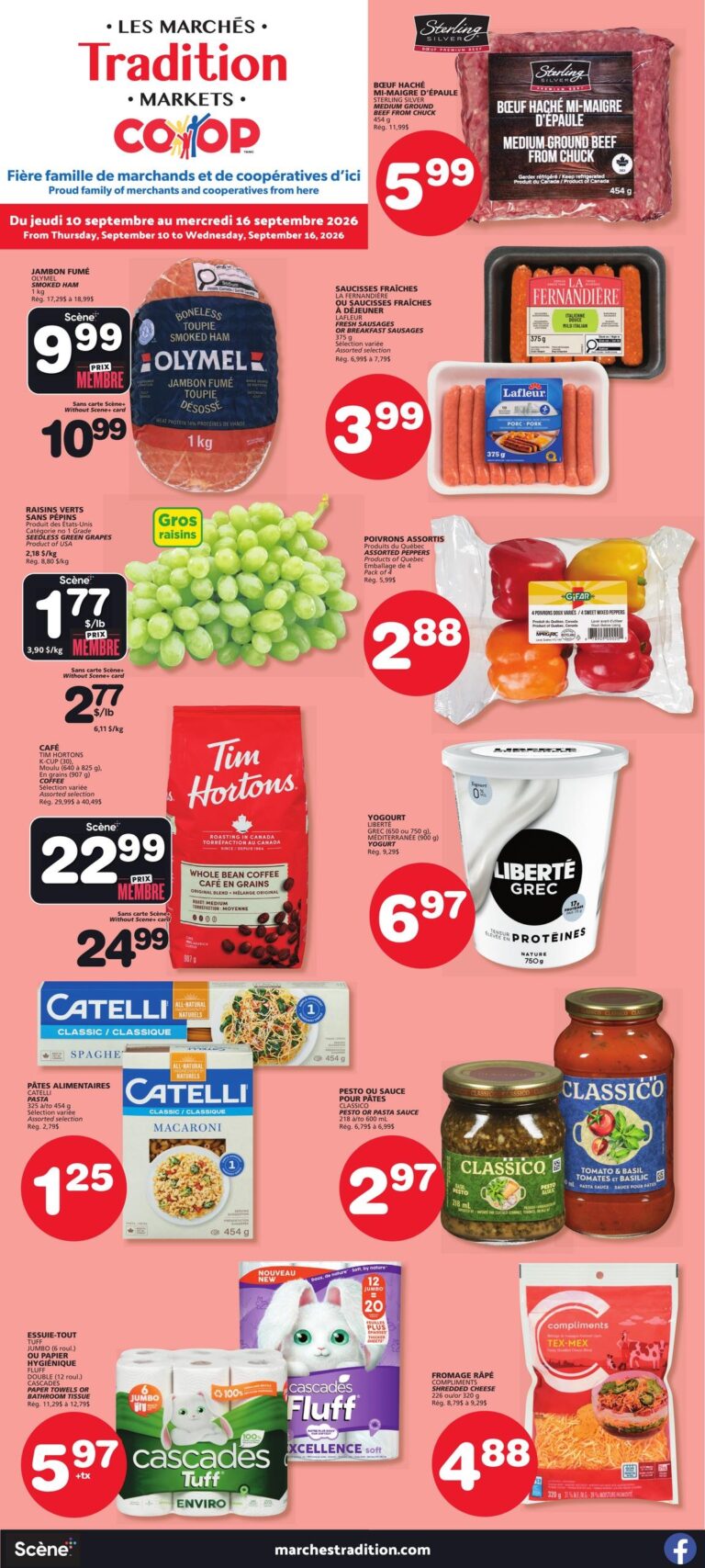 Page couverture de la Circulaire Les Marchés Tradition Nouveau-Brunswick du 10 au 16 septembre 2026