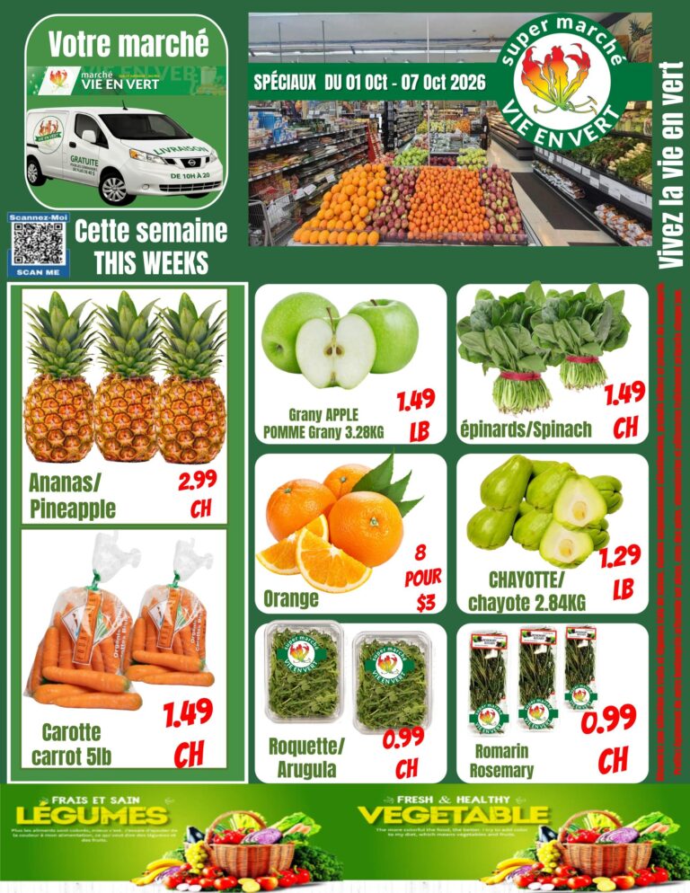 Marché Vie en Vert — Circulaire Marché Vie en Vert du 1 au 7 octobre 2026