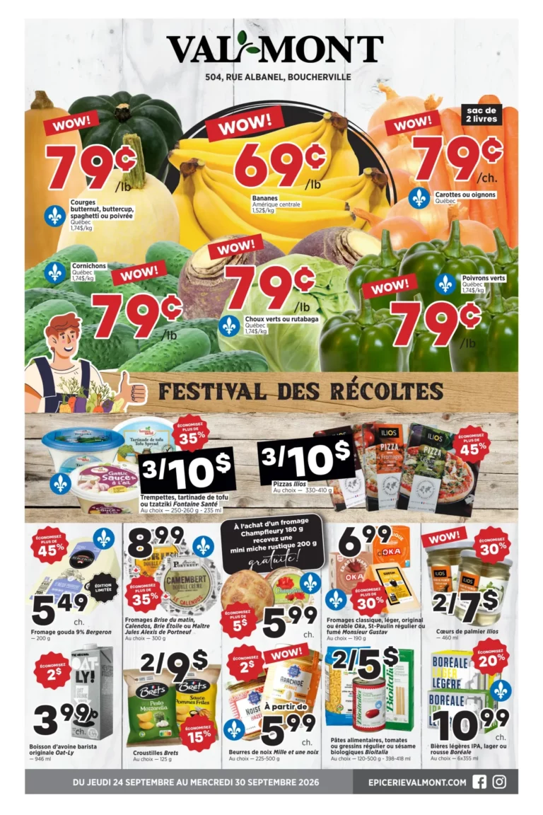 Val-Mont — Circulaire Valmont du 24 au 30 septembre 2026