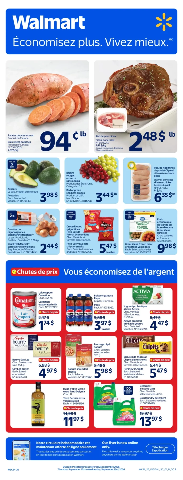 Walmart — Circulaire Walmart du 17 au 23 septembre 2026