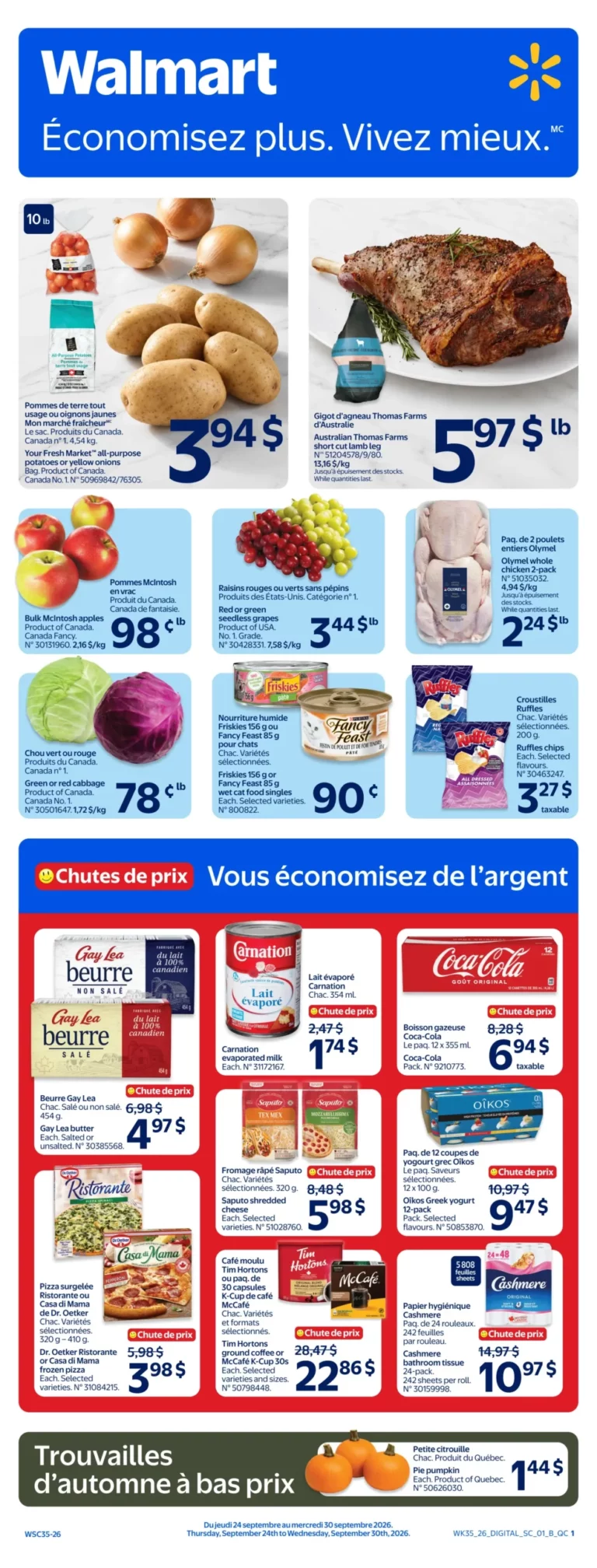Walmart — Circulaire Walmart du 24 au 30 septembre 2026
