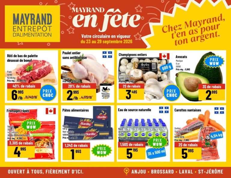 Mayrand — Circulaire Mayrand Entrepôt D’alimentation du 23 au 29 septembre 2026