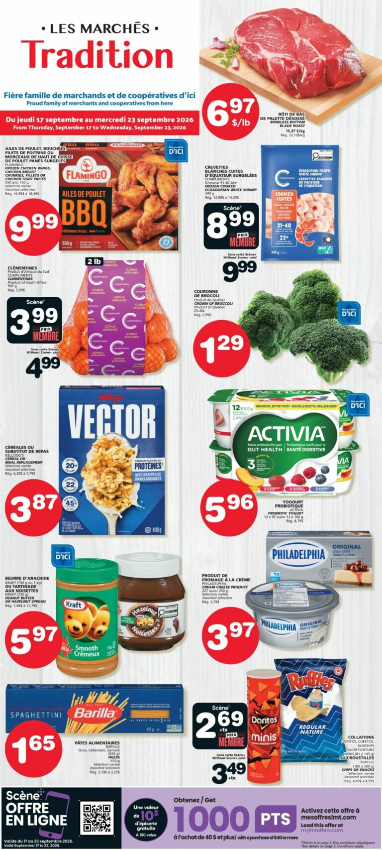 Page couverture de la Circulaire Les Marchés Tradition du 17 au 23 septembre 2026
