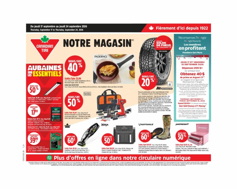 Canadian Tire — Circulaire Canadian Tire du 17 au 24 septembre 2026