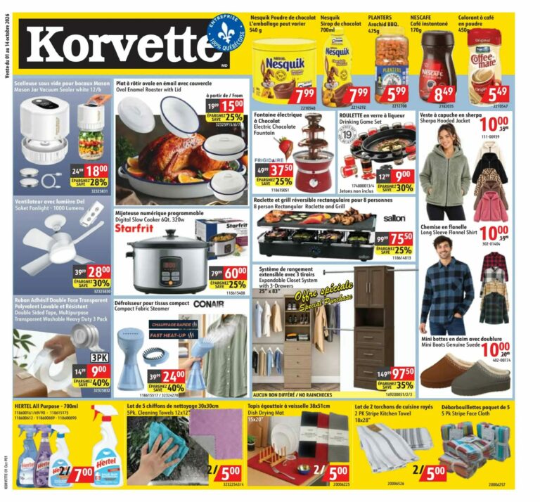 Korvette — Circulaire Korvette du 1 au 14 octobre 2026