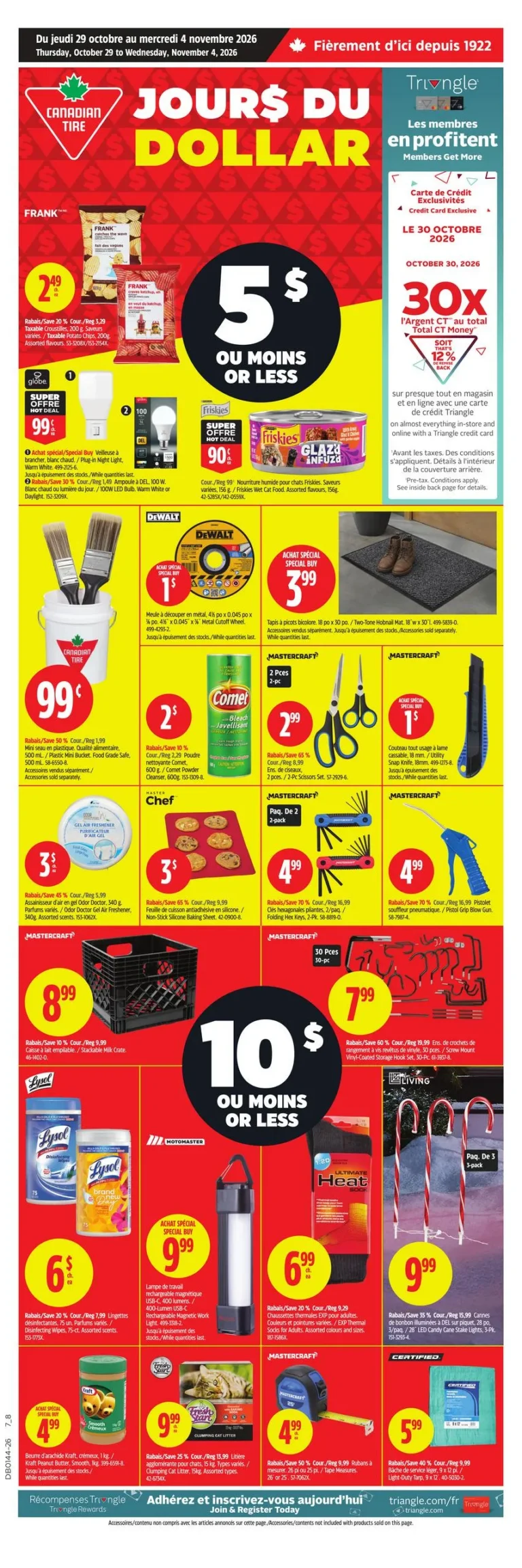 Canadian Tire — Circulaire Canadian Tire Du 29 octobre au 4 novembre 2026