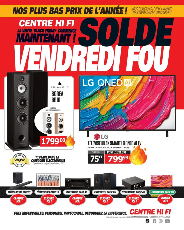 Centre HI-FI — Circulaire Centre HI-FI Vendredi du 30 octobre au 5 novembre 2026