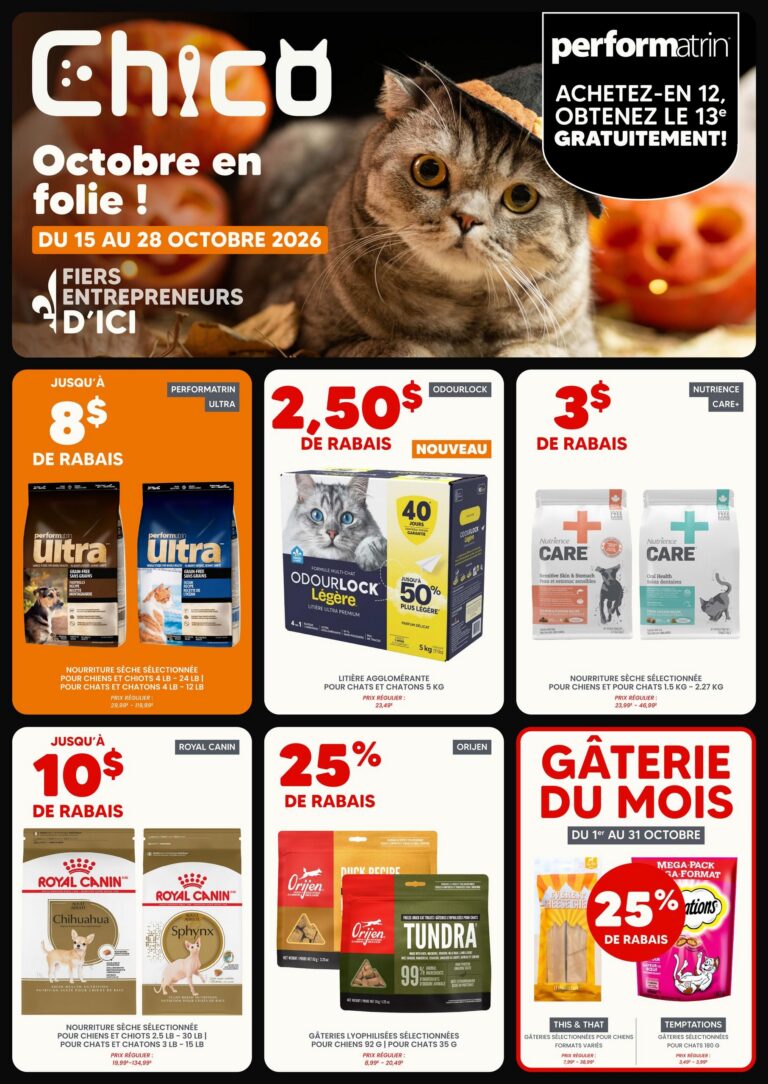Chico — Circulaire Chico Boutique d’Animaux du 15 au 28 octobre 2026