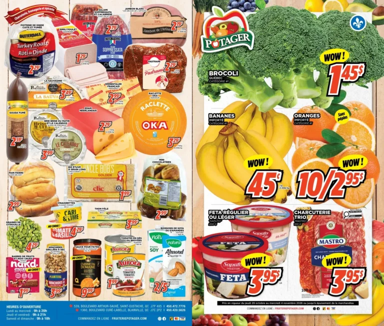Fruiterie Potager — Circulaire Fruiterie Potager Saint-Eustache / Blainville du 29 octobre au 4 novembre 2026