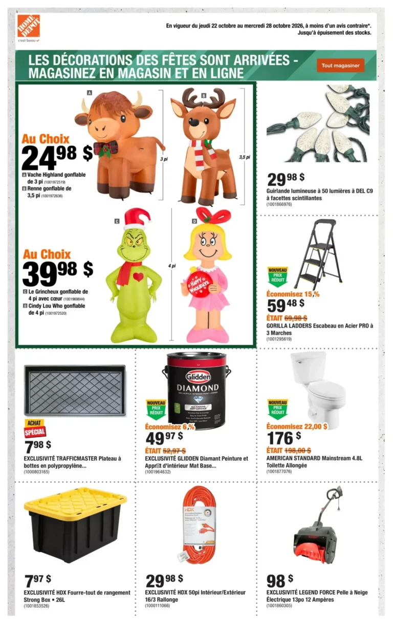 Home dépôt — Circulaire Home Depot Du 22 au 28 octobre 2026