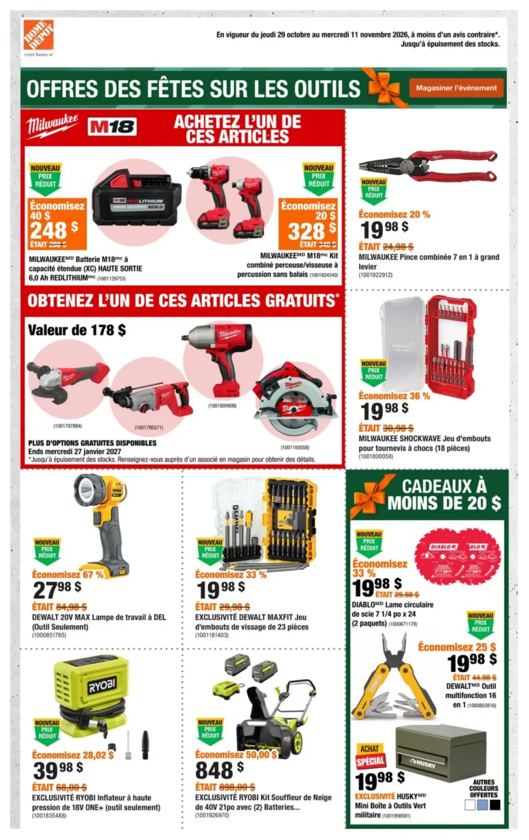 Home dépôt — Circulaire Home Depot Du 29 octobre au 11 novembre 2026