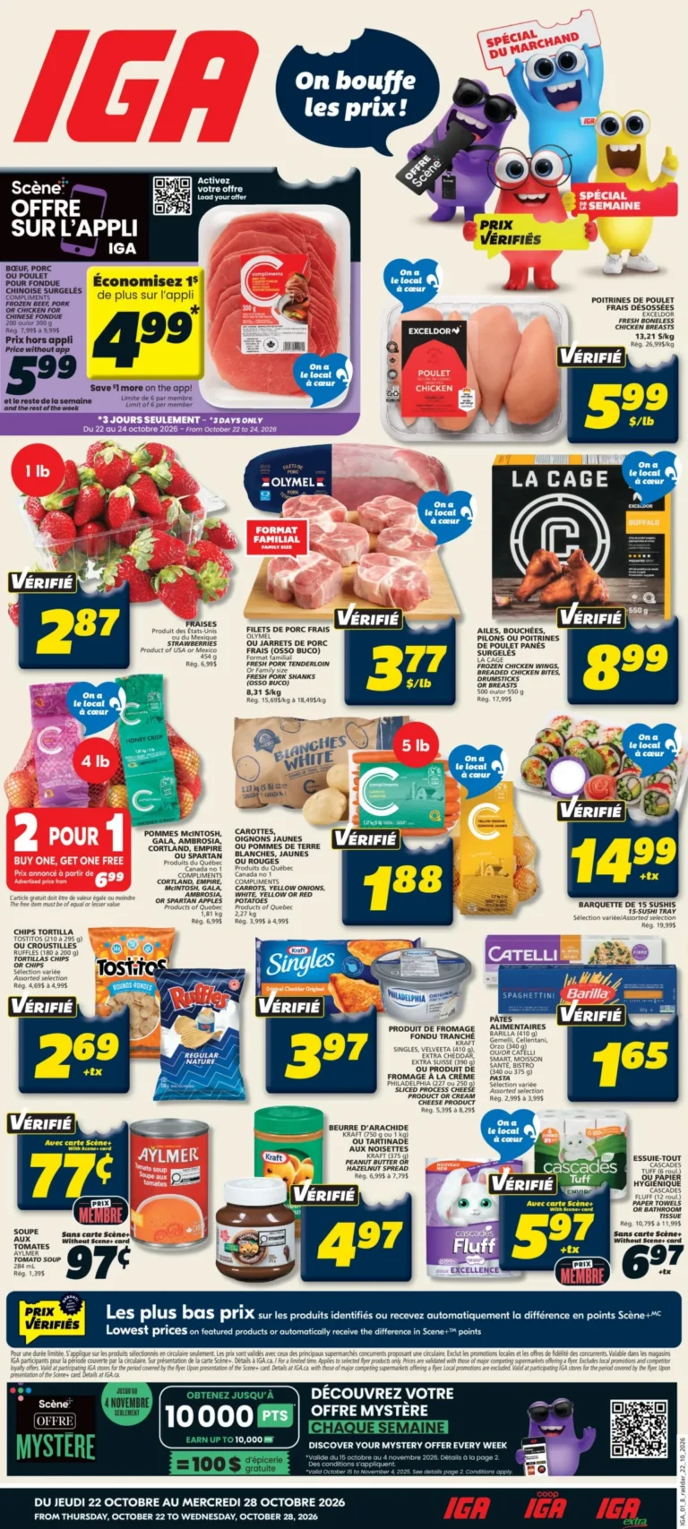 Page couverture de la Circulaire IGA Québec du 22 au 28 octobre 2026
