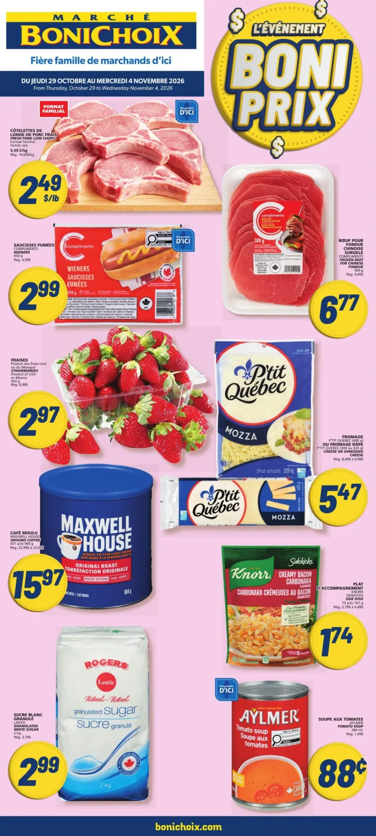 Page couverture de la Circulaire Marché Bonichoix du 29 octobre au 4 novembre 2026